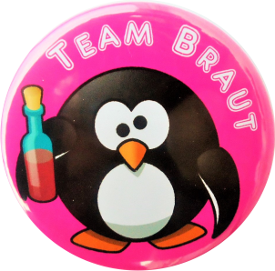 Braut Team JGA Button pink - zum Schließen ins Bild klicken